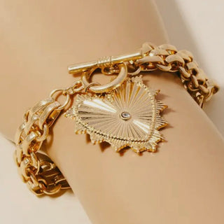 Chunky Heart Chain Bracelet