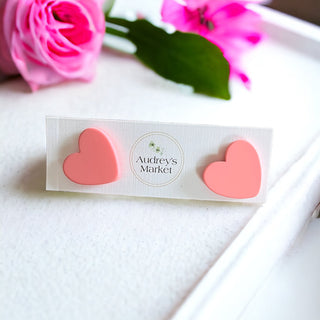 Valentines Day Heart Clay Stud Earrings | Buy 1 Get 2 FREE!