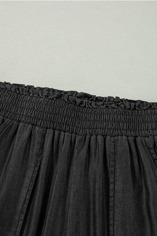 Side Pockets High Waist Wide Leg Lightweight Jeans