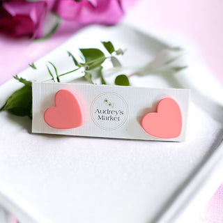 Valentines Day Heart Clay Stud Earrings | Buy 1 Get 2 FREE!