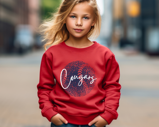 Personalized Faded Softball Sweatshirt Youth Size