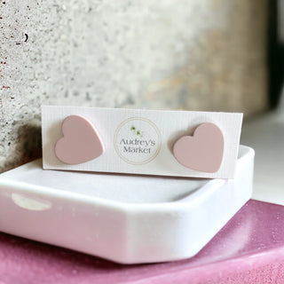 Valentines Day Heart Clay Stud Earrings | Buy 1 Get 2 FREE!