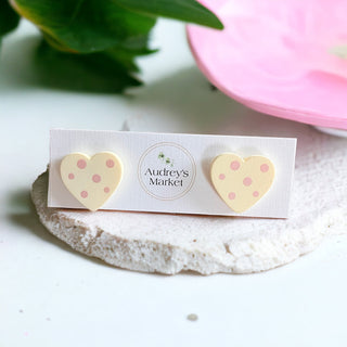 Valentines Day Heart Clay Stud Earrings | Buy 1 Get 2 FREE!