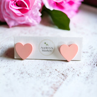 Valentines Day Heart Clay Stud Earrings | Buy 1 Get 2 FREE!