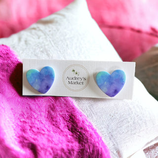 Valentines Day Heart Clay Stud Earrings | Buy 1 Get 2 FREE!