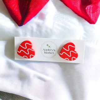 Valentines Day Heart Clay Stud Earrings | Buy 1 Get 2 FREE!
