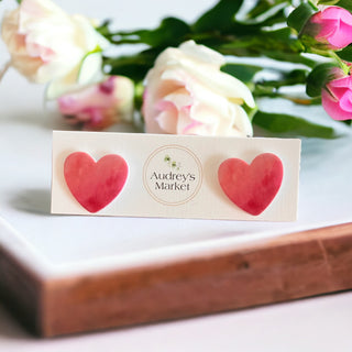 Valentines Day Heart Clay Stud Earrings | Buy 1 Get 2 FREE!