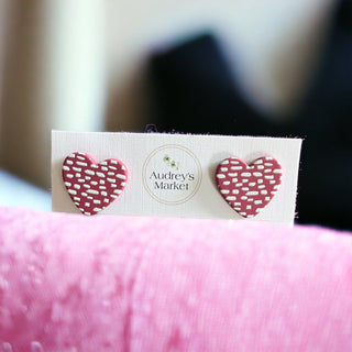 Valentines Day Heart Clay Stud Earrings | Buy 1 Get 2 FREE!