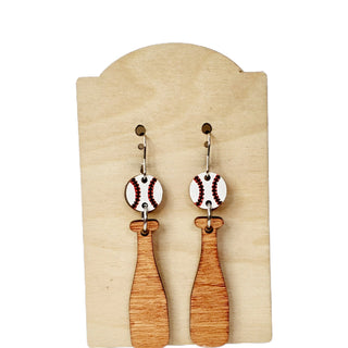 Baseball Bat & Ball Earrings