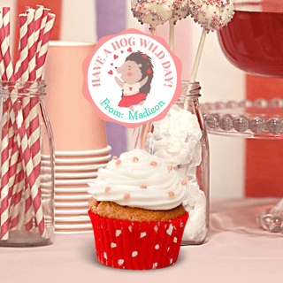 Personalized Kids Holiday / Valentines Day Party Stickers & Treat Bags