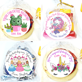 Personalized Kids Holiday / Valentines Day Party Stickers & Treat Bags