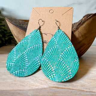 Halo Winged Metallic Teardrop Earrings