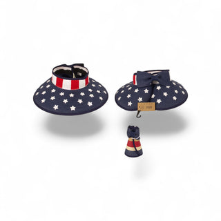 Americana Patriotic Rollable Visor For Adventures, 4th Of July, American Flag Print, Easy To Travel And Roll