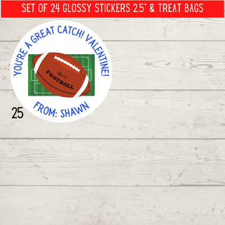 Personalized Kids Holiday / Valentines Day Party Stickers & Treat Bags