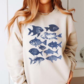Fish Collage Graphic Sweatshirt