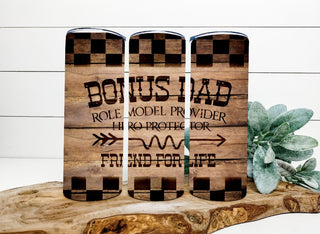 Bonus Dad Fathers Day 20oz Tumbler, Step Dad Gift