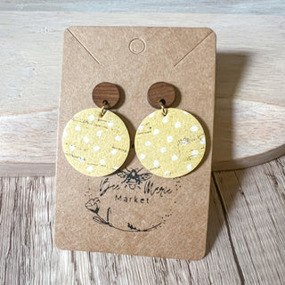 Barsocchi Yellow Distressed Polka Dot Earrings
