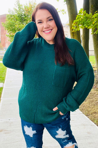 Classy Hunter Green Sweater (Curvy Size)