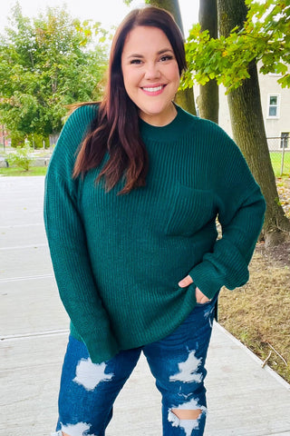 Classy Hunter Green Sweater (Curvy Size)
