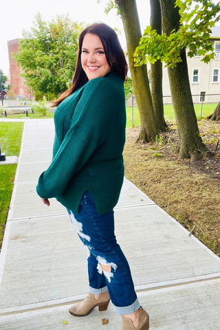 Classy Hunter Green Sweater (Curvy Size)