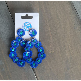 Summer Oval Floral Spring Summer Beaded Earrings