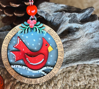 Cardinal Remembrance Hand-Painted Ornament
