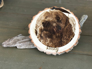 Personalized Photo Pet Engraving on Wood Slice