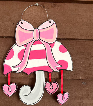 Hand-Painted Valentine's Day Umbrella Door Hanger – Sweet & Charming! ?☔