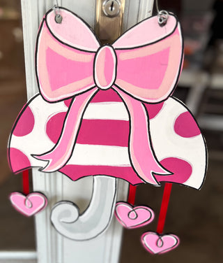 Hand-Painted Valentine's Day Umbrella Door Hanger – Sweet & Charming! ?☔