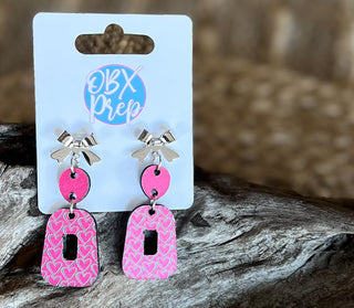 Handmade Coquette Bow & Heart Dangle Earrings – Romantic & Chic! ?❤️