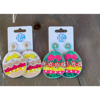 Sequin Easter Egg Dangle Earrings