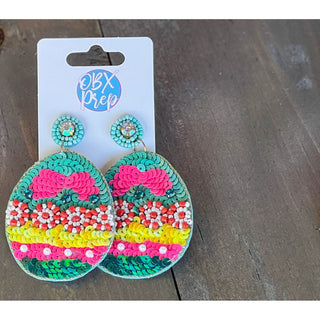 Sequin Easter Egg Dangle Earrings