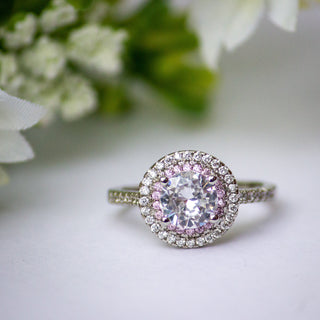 "Pretty in Pink" Round Halo Ring ( Size 9 only)