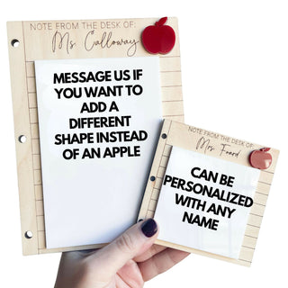 Gift for Teacher Appreciation Engraved Reusable Sticky Note Holder - LARGE SIZE