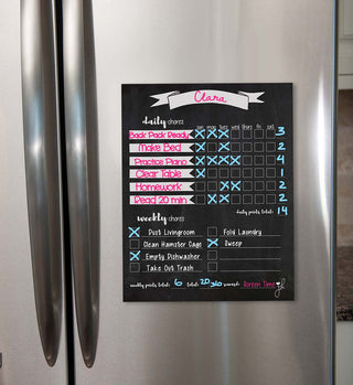 Magnetic Chore List for Kids - Chalkboard Design Chore Chart