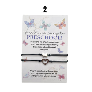 Personalized First Day of School You and Me Bracelets