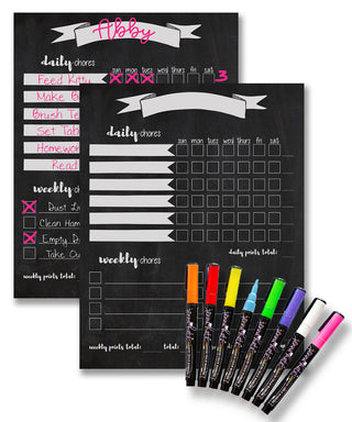 Summer Chore Chart Bundle with Chalk Markers