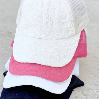 CC Paisley Embroidered Criss-Cross Cap - Truly Contagious