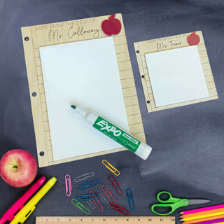 Gift for Teacher Appreciation Engraved Reusable Sticky Note Holder - LARGE SIZE