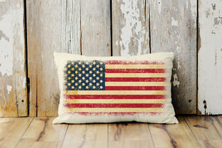 CLEARANCE Rustic American Flag Pillow Covers 12x20