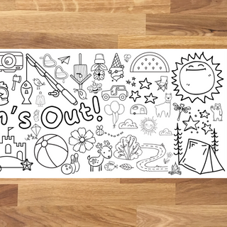 Summer Table Runner Coloring Activity