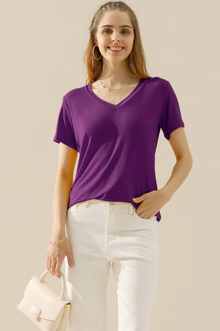 V-Neck Short Sleeve T-Shirt in 10 Colors