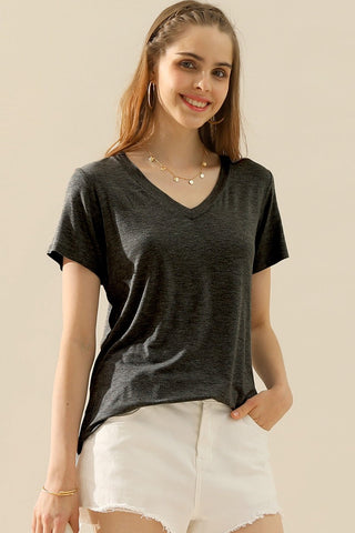 V-Neck Short Sleeve T-Shirt in 10 Colors