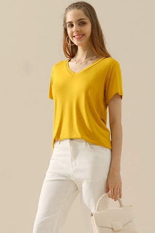 V-Neck Short Sleeve T-Shirt in 10 Colors