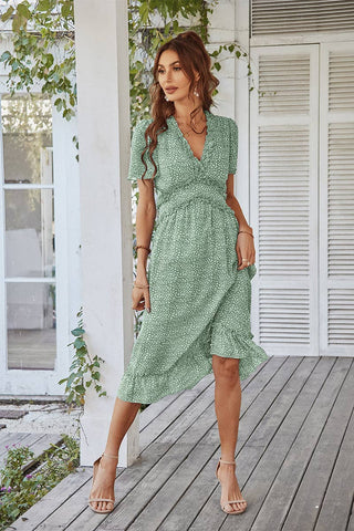 Floral Flounce Midi Dress