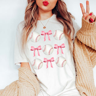 Baseballs And Bows Collage Tee - Limeberry Designs