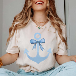 Blue Anchor And Bow Tee