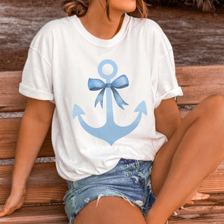 Blue Anchor And Bow Tee