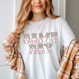 Game Day Leoapard Baseball Comfort Color Tee - Limeberry Designs