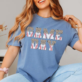 Game Day Leoapard Baseball Comfort Color Tee - Limeberry Designs